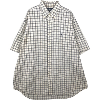 古着 ラルフローレン Ralph Lauren BLAIRE 半袖 ボタンダウン チェックシャツ メンズXL相当/eaa641182