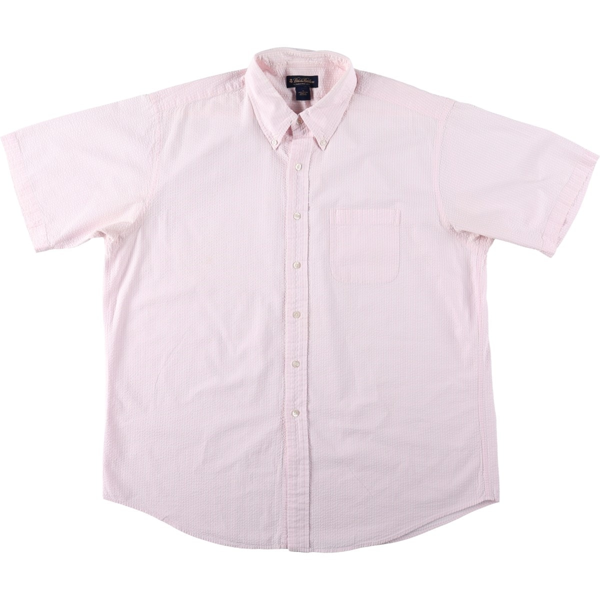 古着 ブルックスブラザーズ Brooks Brothers Est.1818 シアサッカー 半袖 ボタンダウン ストライプシャツ メンズXL相当/eaa674122