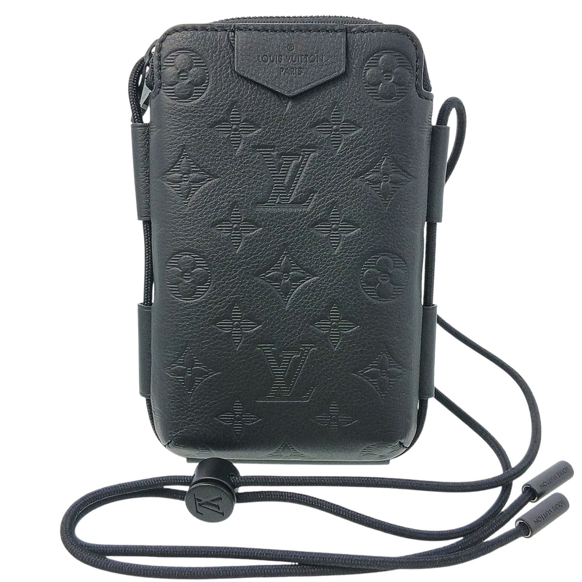 LOUIS VUITTON ルイ・ヴィトン レースアップ ポーチ ショルダーバッグ M12601 モノグラム ブラック  メンズ【中古】