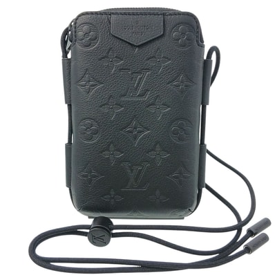 LOUIS VUITTON ルイ・ヴィトン レースアップ ポーチ ショルダーバッグ M12601 モノグラム ブラック メンズ【中古】