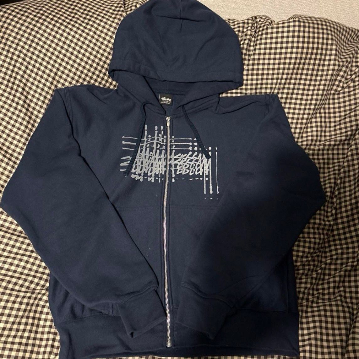 Stussy Refracted Zip Hoodie "Navy"