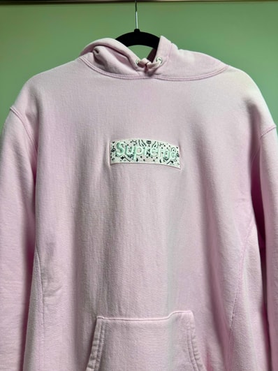 Supreme Bandana Box Logo Hooded Sweatshirt "Pink"