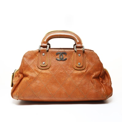 シャネル CHANEL 10番台 2003-2004 キャビアスキン ワイルドステッチ ハンドバッグ【中古】