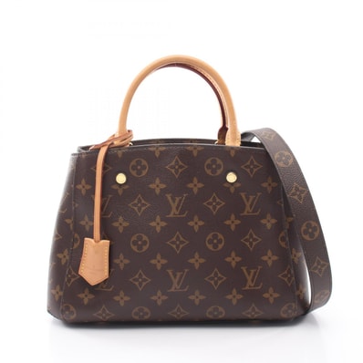 ルイ・ヴィトン LOUIS VUITTON モンテーニュBB モノグラム 2WAY ハンドバッグ バッグ PVCコーティングキャンバス レザー レディース ブラウン系 M41055 【中古】