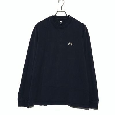 STUSSY STOCK LOGO LS CREW Black