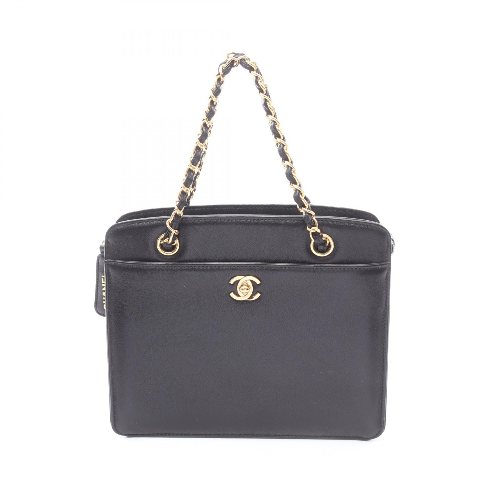 シャネル CHANEL ココマーク ハンドバッグ バッグ レザー レディース ブラック系 【中古】