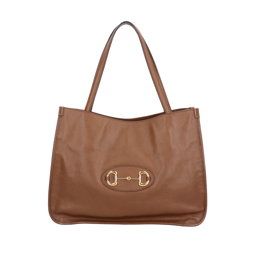 グッチ ホースビット1955 トートバッグ レザー 623694 ブラウン レディース GUCCI 中古