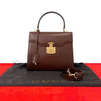 GUCCI グッチ レディロック ロゴ 金具 レザー ショルダーバッグ ブラウン
41482