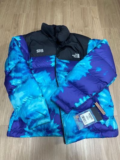 The North Face x SNS Nuptse Jacket "Scuba Blue Tie Dye"