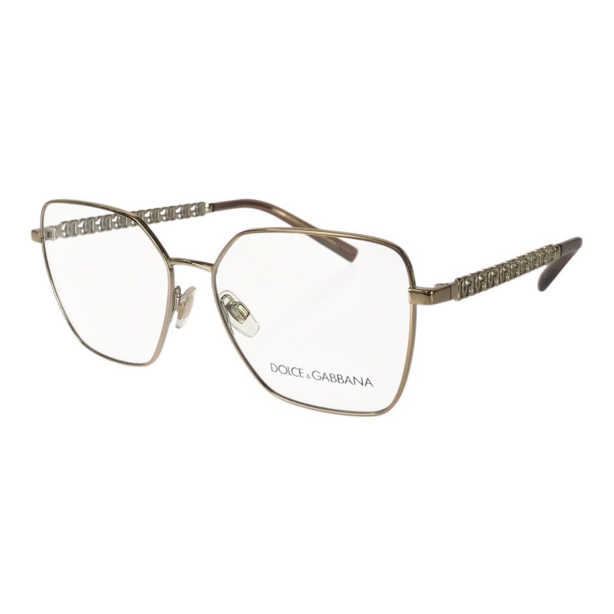 新品未使用 DOLCE&GABBANA ドルチェアンドガッバーナ サイズ54□15 ゴールド ライトゴールド ブラウン メタル プラスチック/ メガネ 604181 【中古】