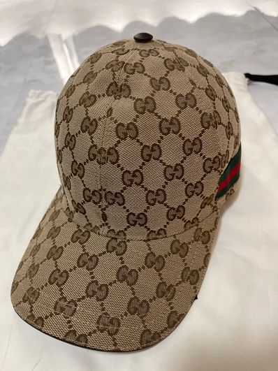 GUCCI Original GG Canvas Baseball Hat With Web "Beige/Ebony"