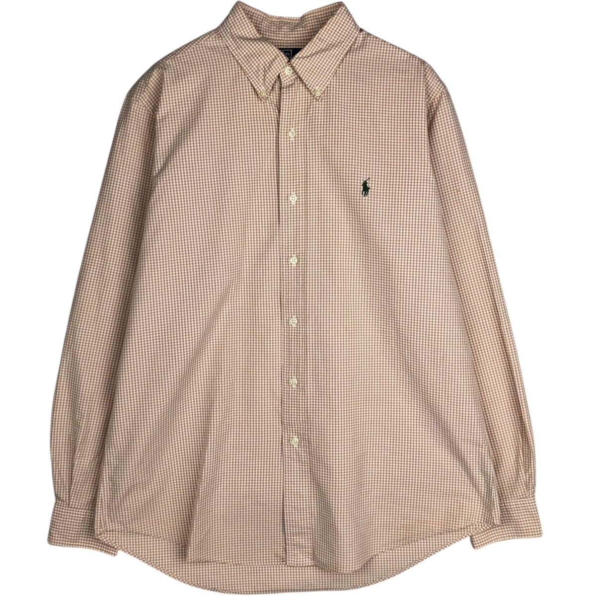 古着 ラルフローレン Ralph Lauren CUSTOM FIT ギンガムチェック 長袖 ボタンダウンチェックシャツ メンズL相当/eaa629080