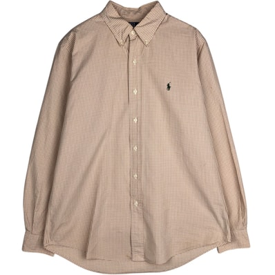 古着 ラルフローレン Ralph Lauren CUSTOM FIT ギンガムチェック 長袖 ボタンダウンチェックシャツ メンズL相当/eaa629080