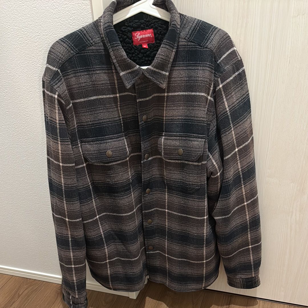 Supreme Shearling Lined Flannel Shirt "Black"