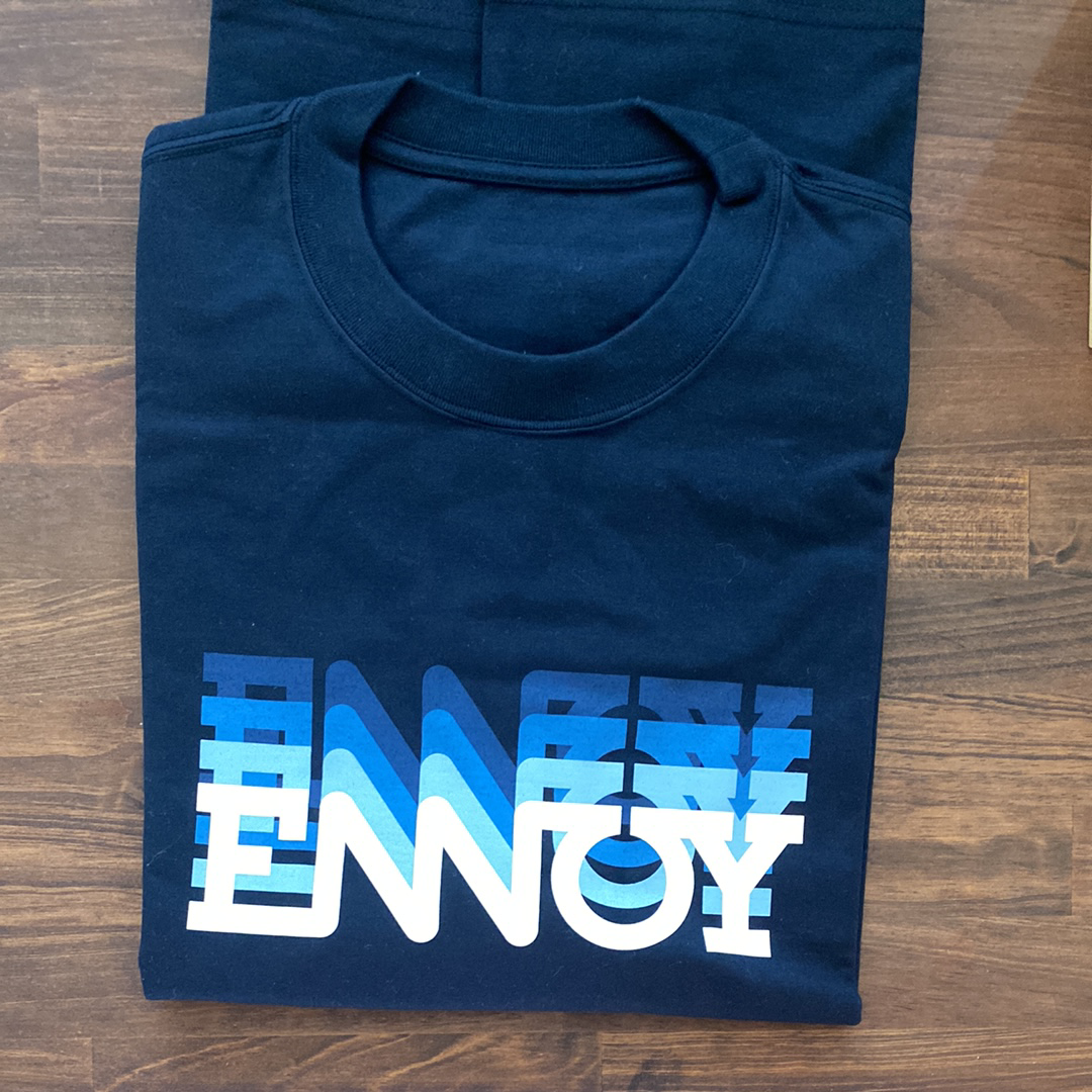ENNOY Electric Logo Gradation ss Tee "Navy"