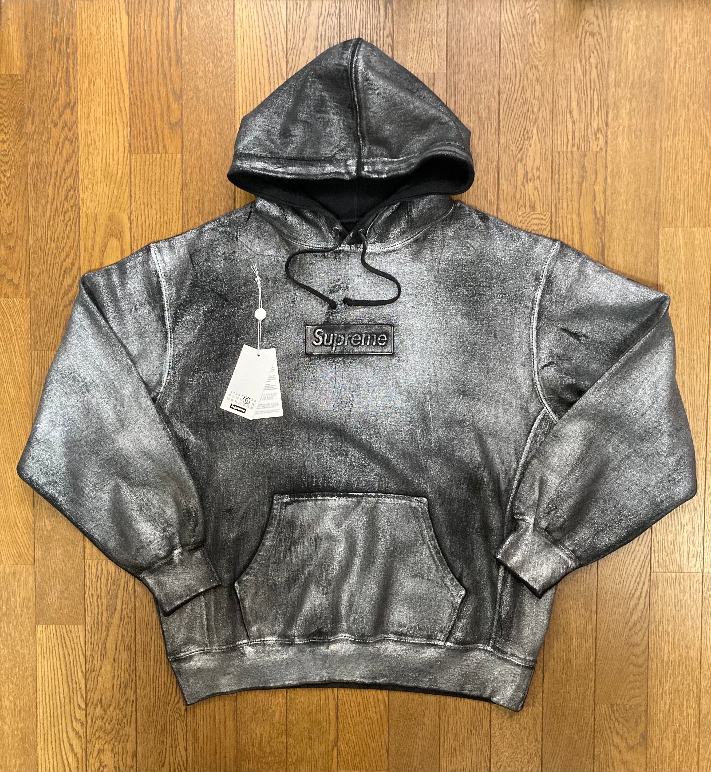 Supreme x MM6 Maison Margiela Foil Box Logo Hooded Sweatshirt "Black"