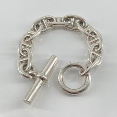 HERMES(エルメス) シェーヌダンクルTGM 10コマ Ag925 ブレスレット 94.1g シルバー