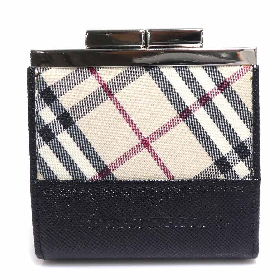 バーバリー BURBERRY コインケース レザー/ナイロンキャンバス ブラック/ベージュ ユニセックス【中古】 56689a