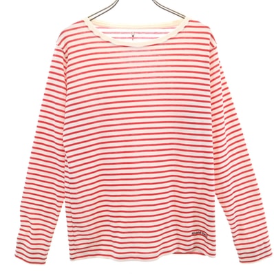 mont-bell モンベル ボーダー柄 長袖 Tシャツ L レッド系 ロンT アウトドア