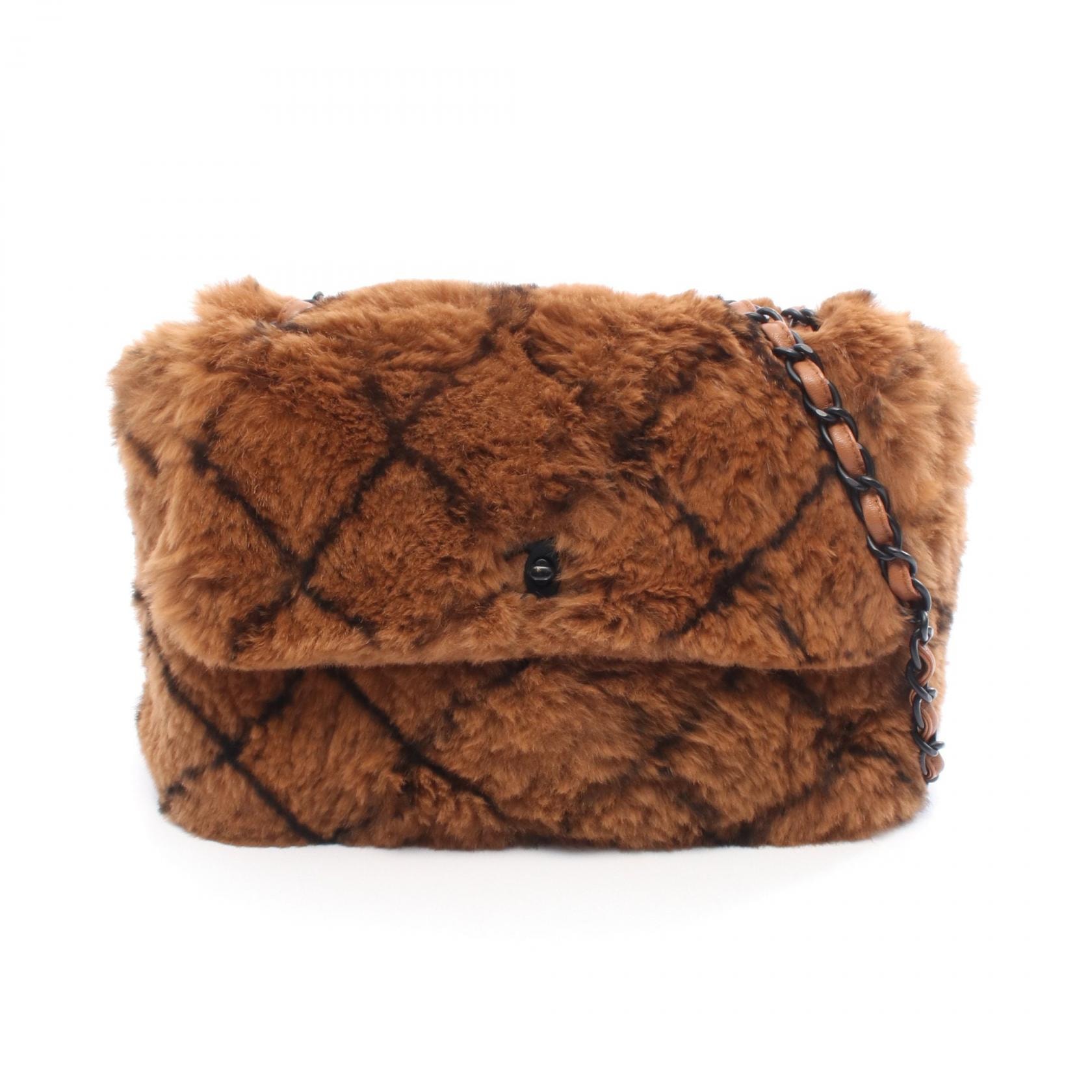 シャネル CHANEL ショルダーバッグ バッグ レザー ファー レディース ブラウン系 / ブラック系 【中古】