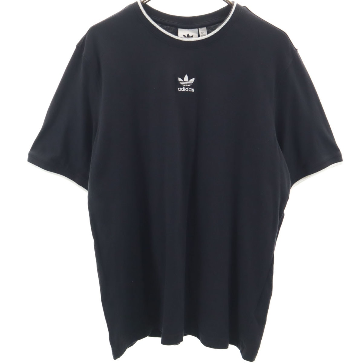adidas アディダス トレフォイルロゴ 半袖 Tシャツ L ブラック
