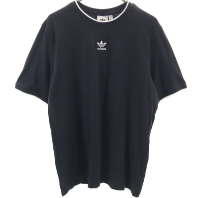 adidas アディダス トレフォイルロゴ 半袖 Tシャツ L ブラック