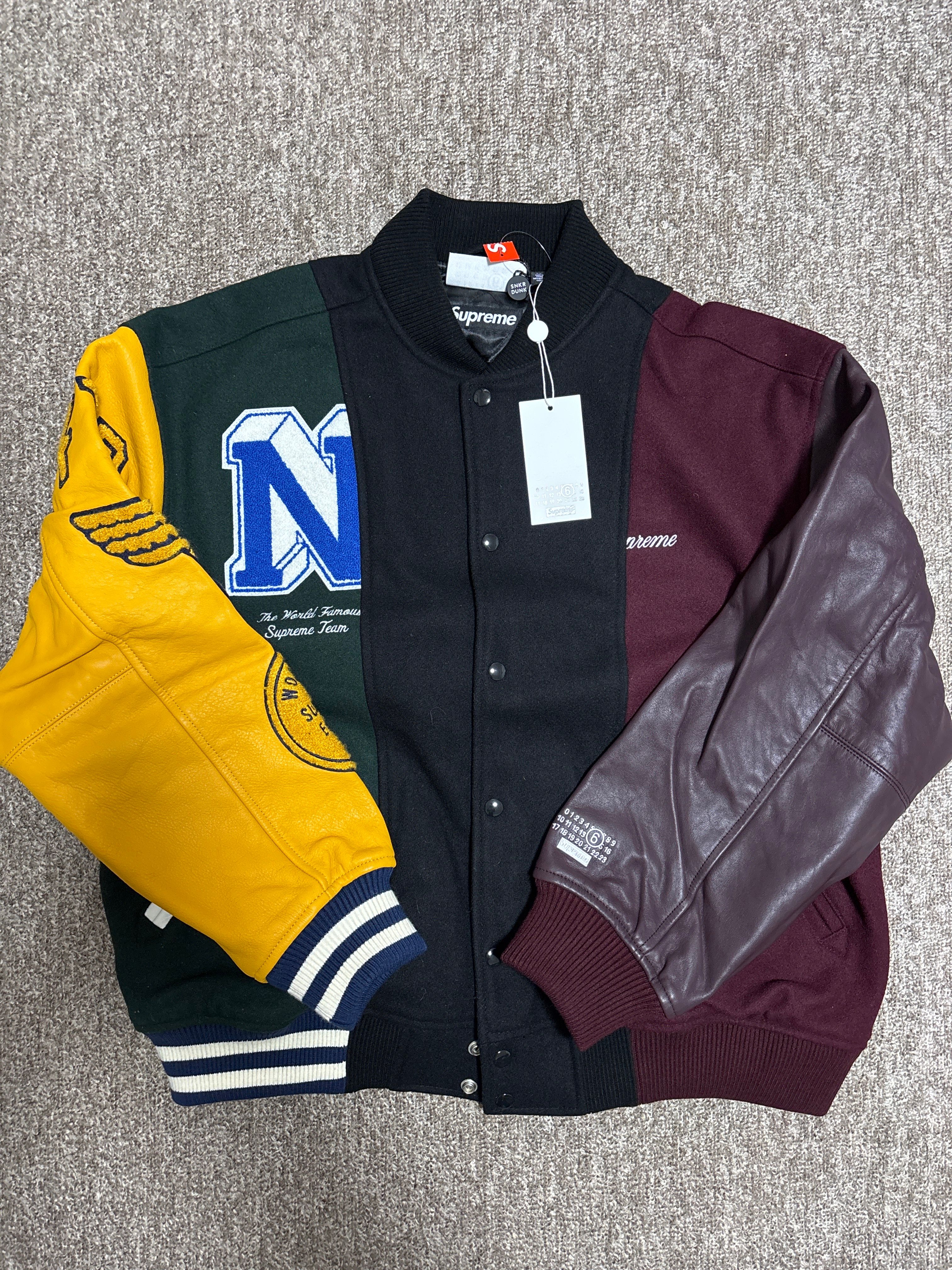 Supreme x MM6 Maison Margiela Split Varsity Jacket "Multicolor"
