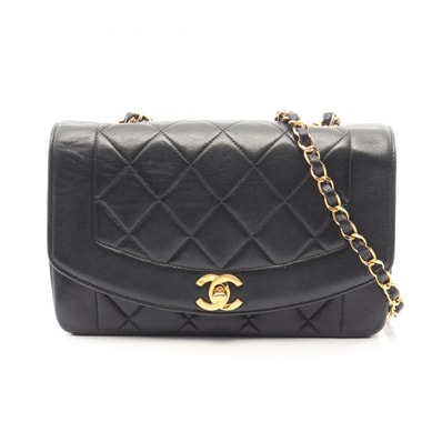 シャネル CHANEL マトラッセ ダイアナフラップ ショルダーバッグ バッグ ラムスキン(羊革) レディース ブラック系 A01164 【中古】