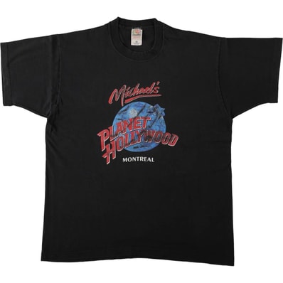 古着 00年代 フルーツオブザルーム FRUIT OF THE LOOM PLANET HOLLYWOOD プラネットハリウッド アドバタイジングTシャツ カナダ製 メンズXL相当/eaa666796