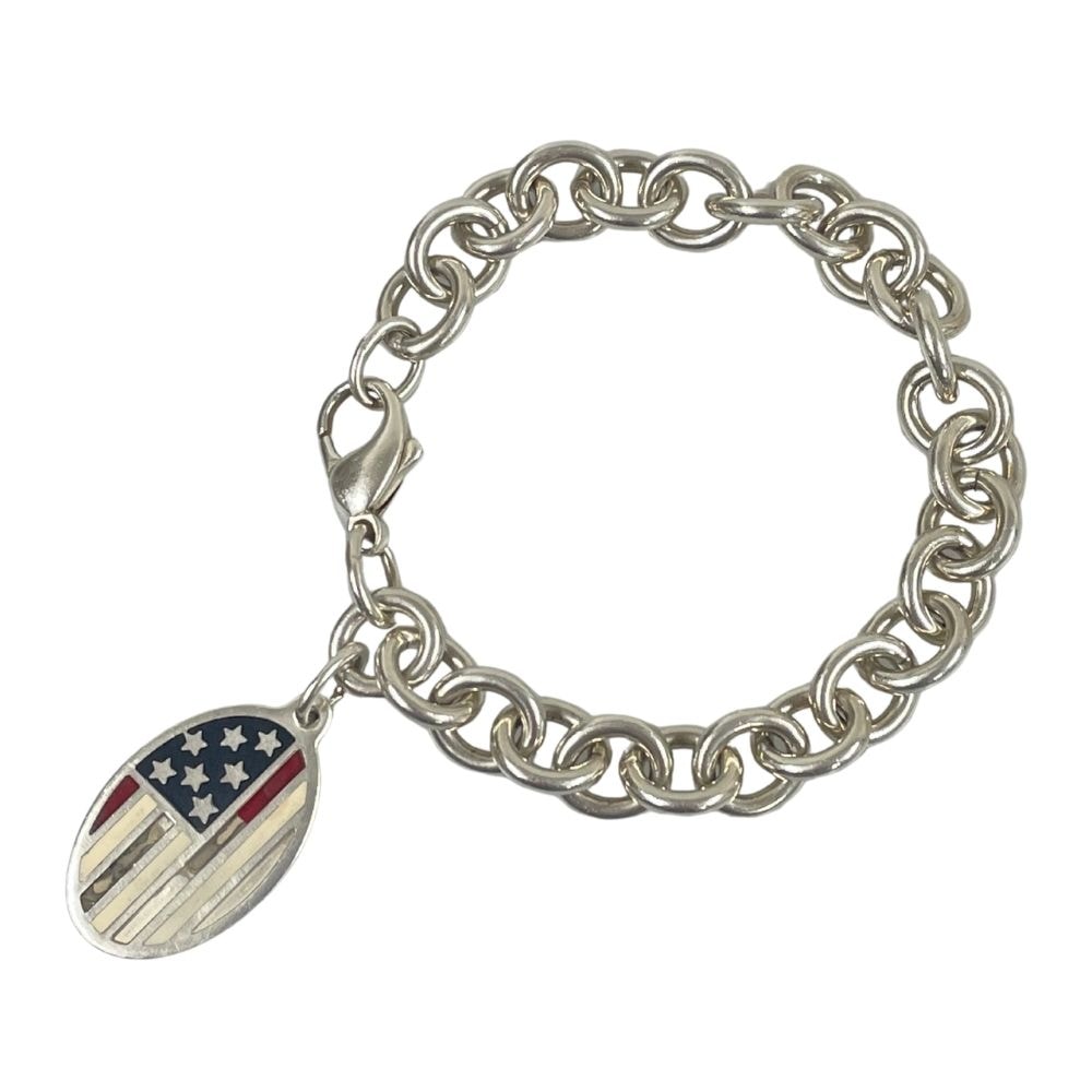 TIFFANY&CO.  ティファニー オーバル 星条旗モチーフ  ブレスレット シルバー925 50148