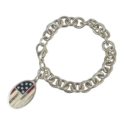 TIFFANY&CO. ティファニー オーバル 星条旗モチーフ ブレスレット シルバー925 50148