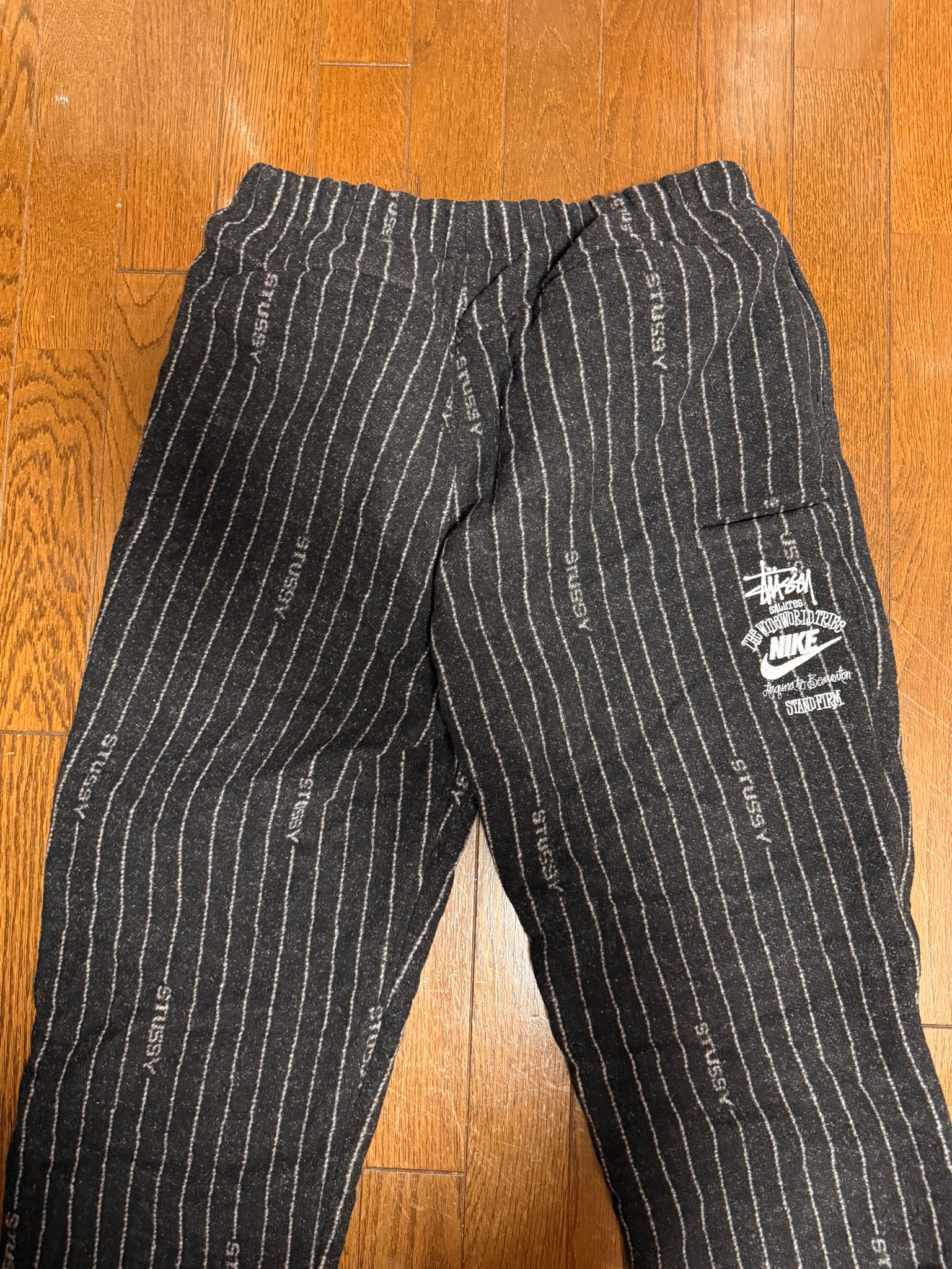 Stussy x Nike Striped Wool Pants "Black"