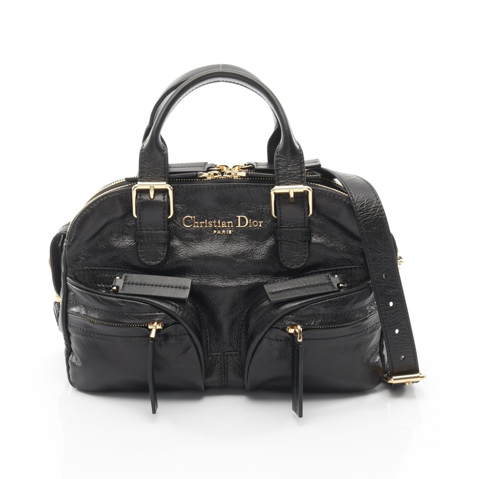 ディオール Dior Grand Tour ボウリングバッグ ハンドバッグ バッグ レザー レディース ブラック系 M6000UNQD_M900 【中古】