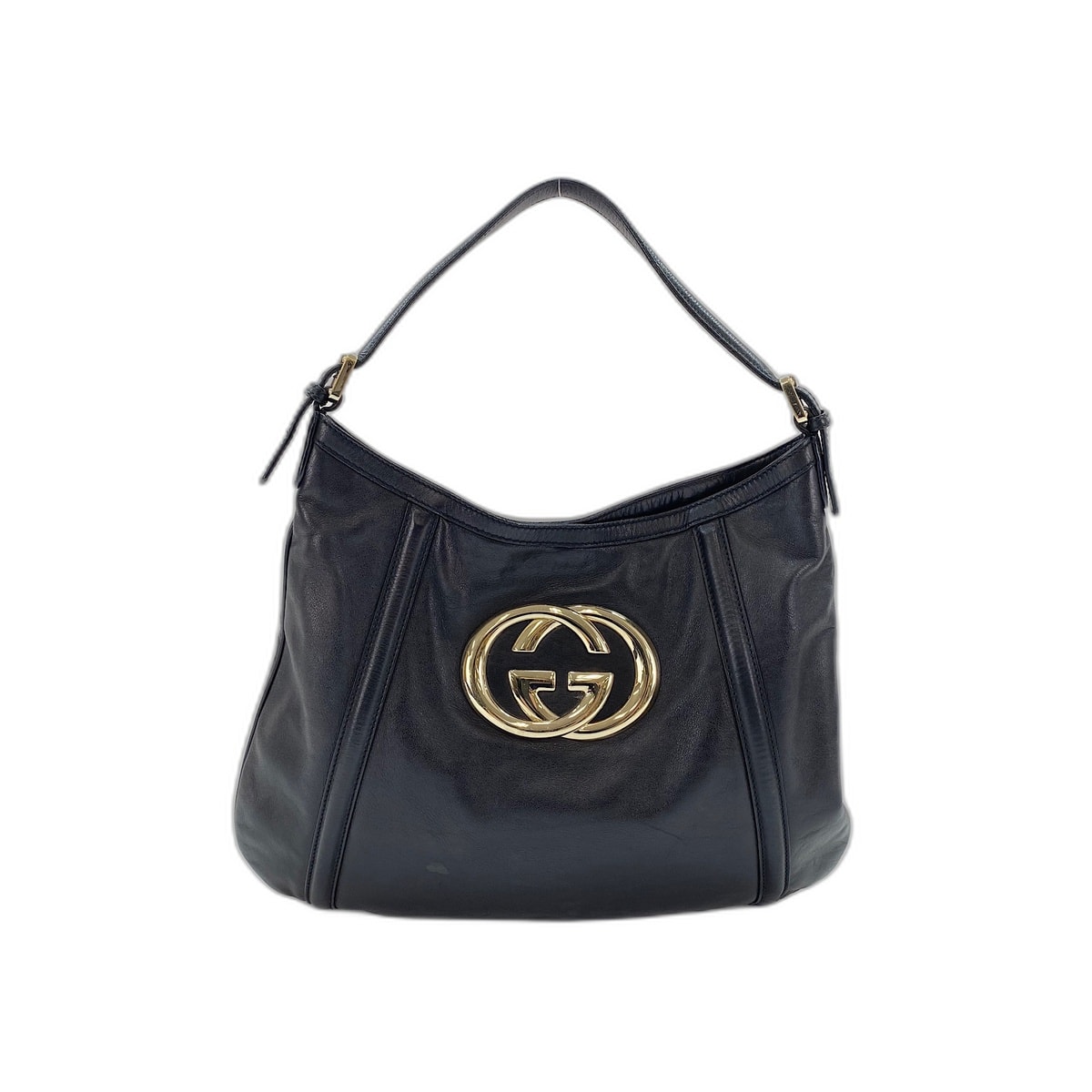 グッチ GUCCI レザー インターロッキングG ショルダーバッグ【中古】