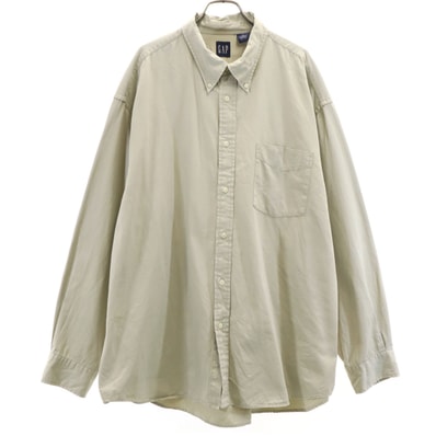 GAP ギャップ 90s オールド 長袖 ボタンダウンシャツ XL グレージュ