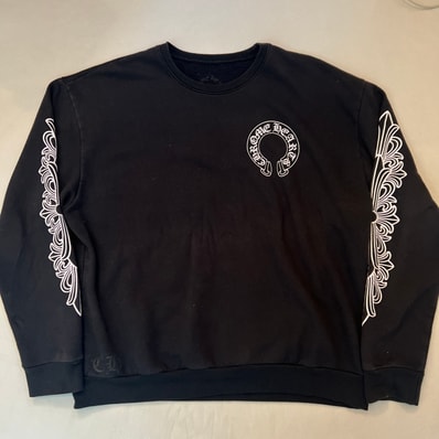 Chrome Hearts Floral Cross Horseshoe Back Print Sweatshirt "Black"