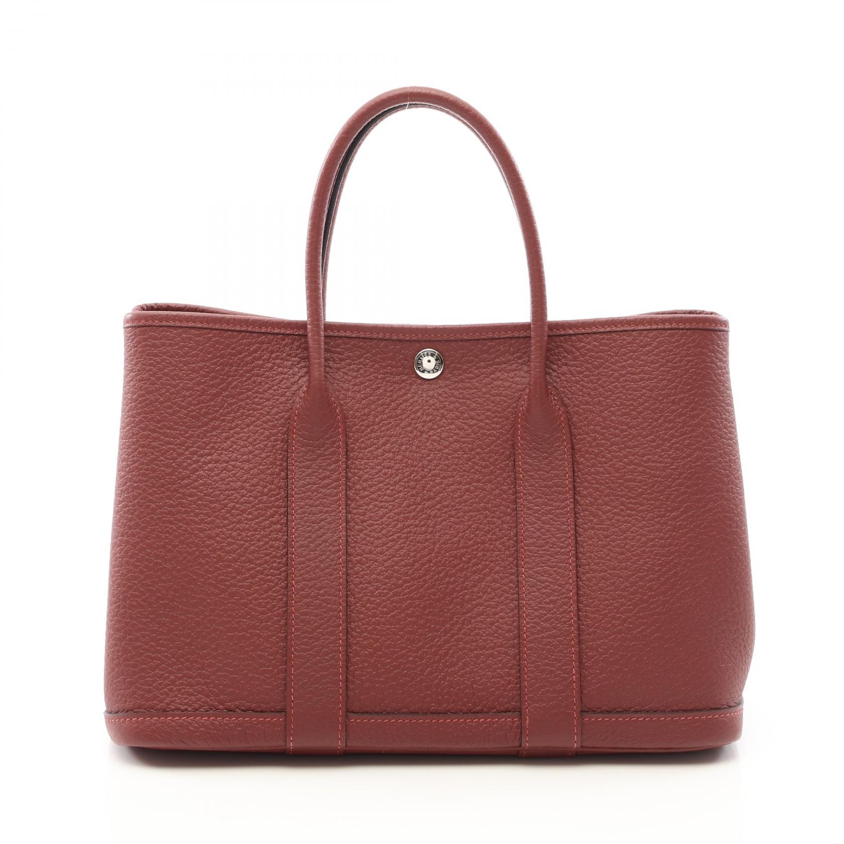 エルメス HERMES ガーデンパーティTPM トートバッグ バッグ レザー ネゴンダ ネゴンダ ルージュアッシュ Y刻印(2020年製造) レディース ボルドー系 【中古】