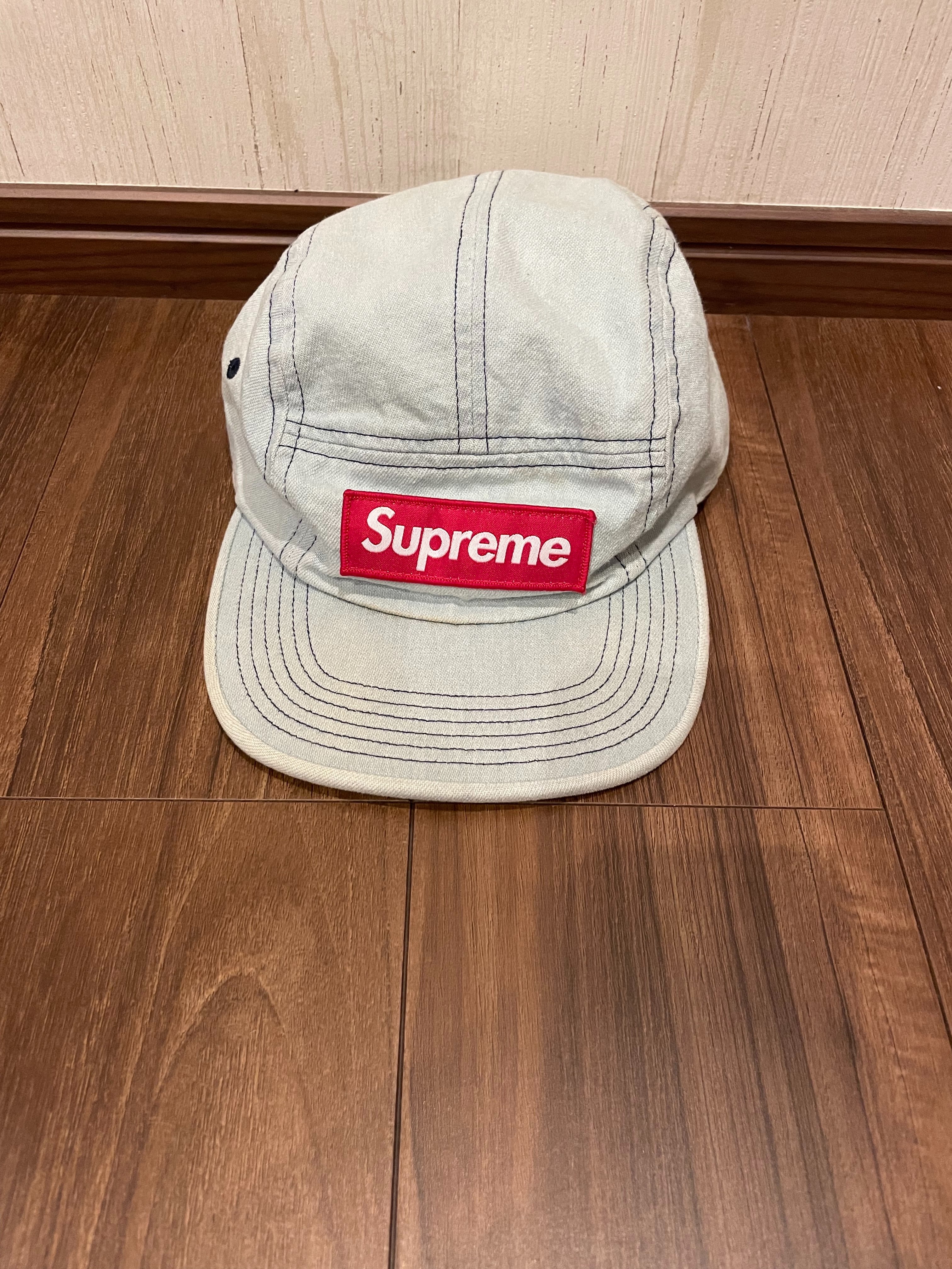 Supreme Washed Chino Twill Camp Cap "Denim"(21SS)