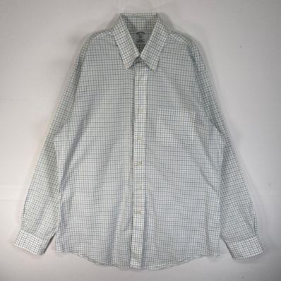 古着 ブルックスブラザーズ Brooks Brothers 長袖シャツ チェック ボタンダウン 346 SLIM FIT L ホワイト系 マルチカラー メンズ