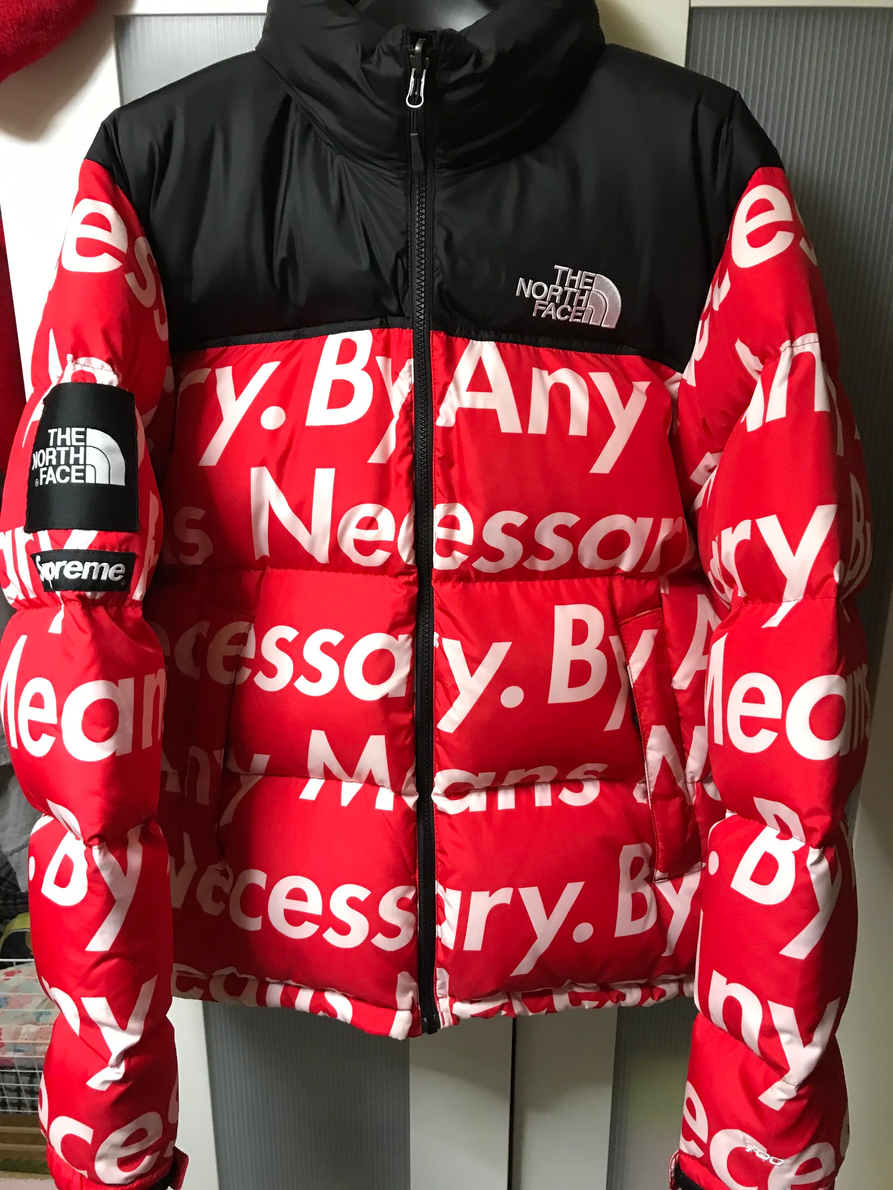 Supreme x The North Face By Any Means Nuptse Jacket "Red"