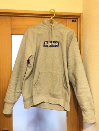 Supreme Bandana Box Logo Hooded Sweatshirt "Grey"