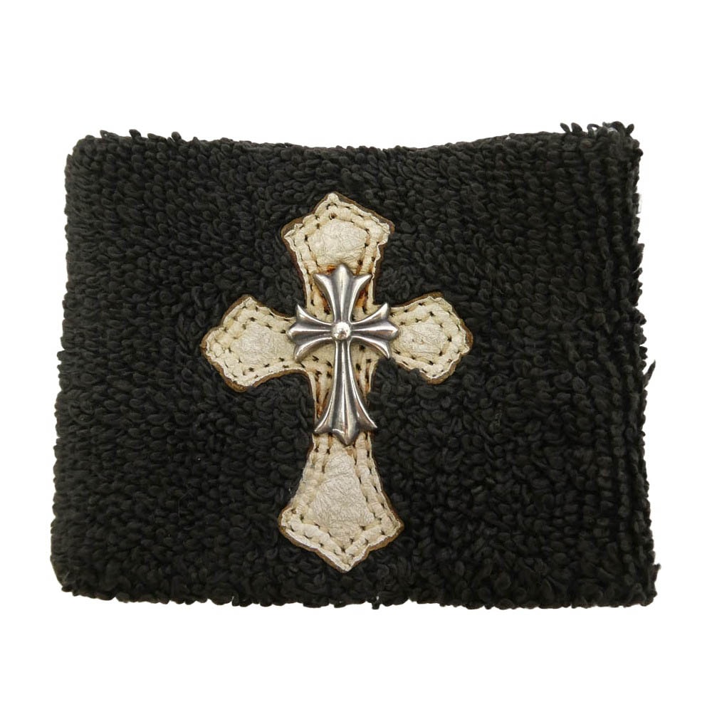 CHROME HEARTS クロムハーツ(原本無) TINY CH CROSS タイニークロス パッチ リストバンド ダークグレー系【中古】