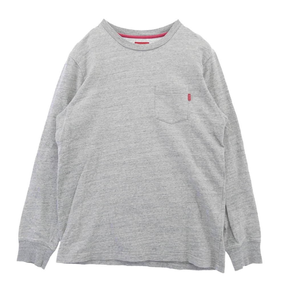 Supreme シュプリーム カットソー L/S Pocket Tee ロングスリーブ 長袖 ポケット Tシャツ カットソー ロンT グレー系 M【中古】