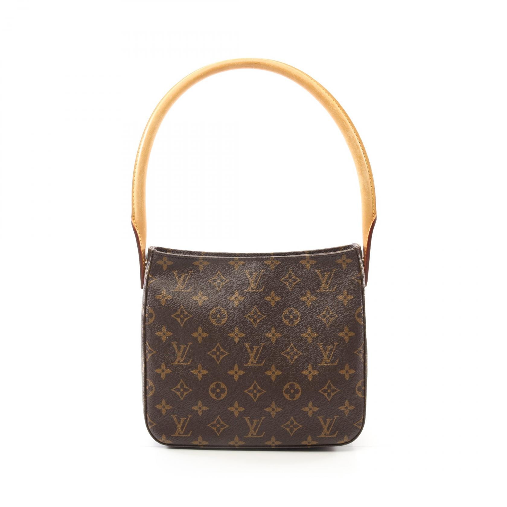 ルイ・ヴィトン LOUIS VUITTON ルーピングMM ショルダーバッグ バッグ PVCコーティングキャンバス レザー モノグラム レディース ブラウン系 M51146 【中古】