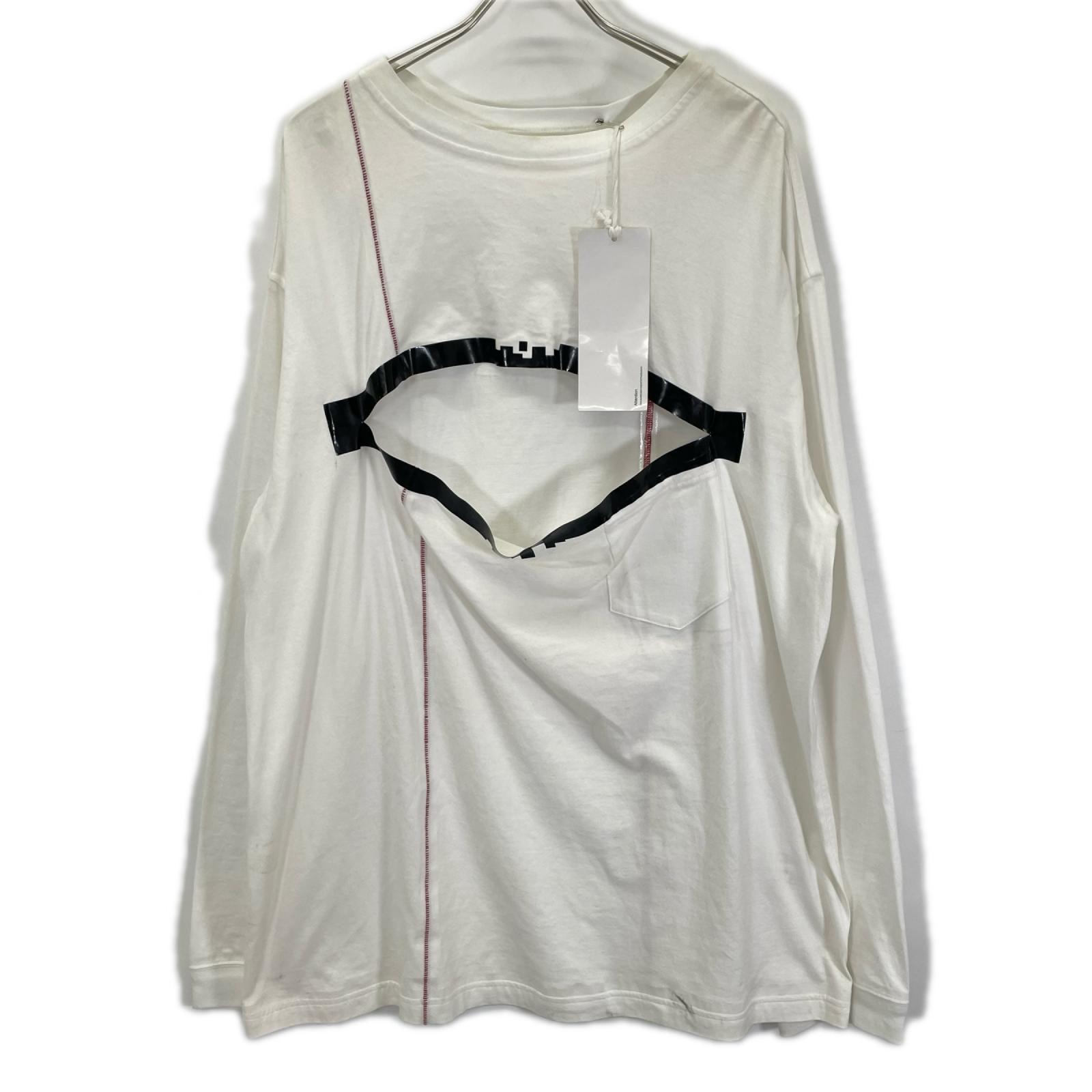 タカヒロミヤシタ ザ ソロイスト. SC.0021SS21   ホワイト 長袖Tシャツ コットン oversized s/s noise tee 46
