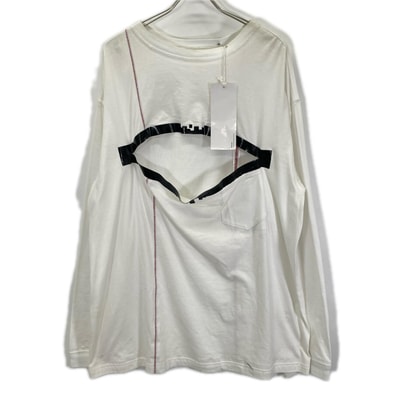 タカヒロミヤシタ ザ ソロイスト. SC.0021SS21 ホワイト 長袖Tシャツ コットン oversized s/s noise tee 46