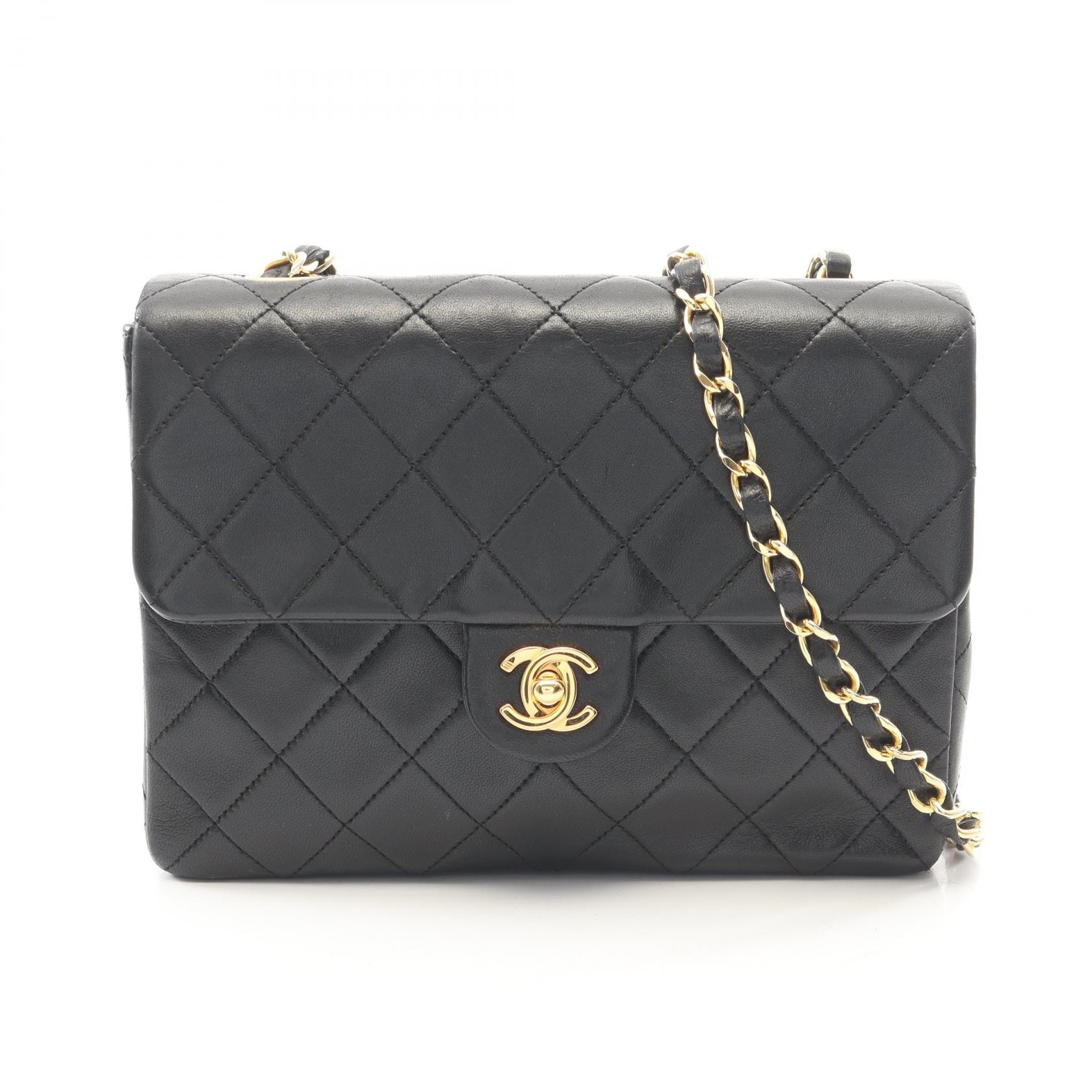 シャネル CHANEL ミニマトラッセ20 ショルダーバッグ バッグ ラムスキン(羊革) レディース ブラック系 【中古】