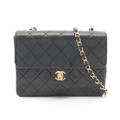 シャネル CHANEL ミニマトラッセ20 ショルダーバッグ バッグ ラムスキン(羊革) レディース ブラック系 【中古】