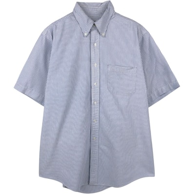 古着 ブルックスブラザーズ Brooks Brothers ストライプ柄 半袖 ボタンダウン ストライプシャツ USA製 メンズL相当/eaa665151