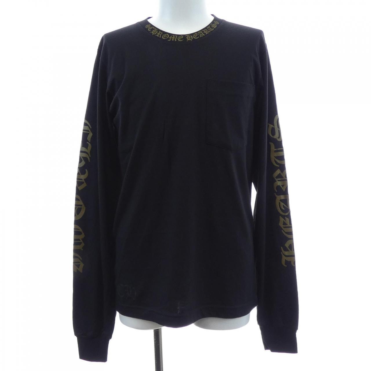 Chrome Hearts Neck Logo Pocket L/S T-Shirt "Black/Gold"